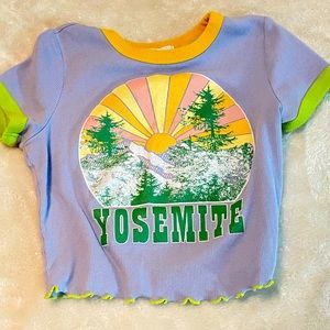 Stitch & pine, YOSEMITE cropped t-shirt. Size Xs.